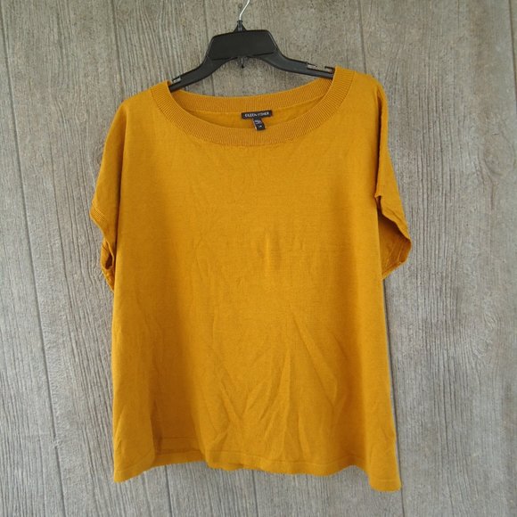 New Eileen Fisher Gold Goldenrod Organic Linen 178